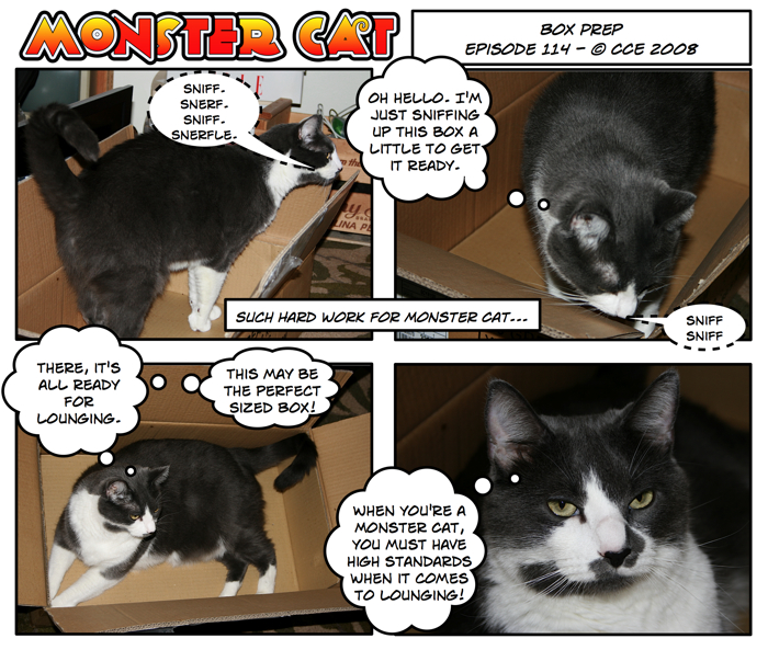 Some people dust... Monster Cat sniffs. Some people dust... Monster Cat sniffs.