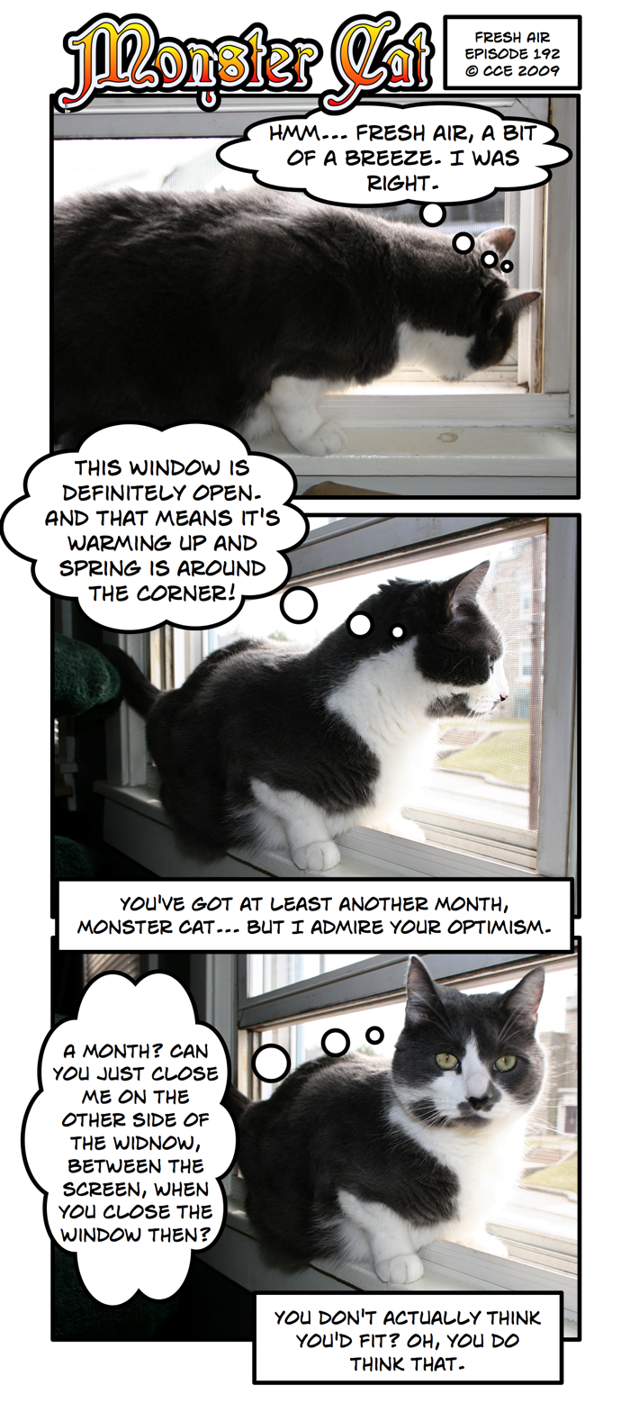 I'm sure he could get himself between he window and the screen... I'm just not sure it would be comfortable... I'm sure he could get himself between he window and the screen... I'm just not sure it would be comfortable...