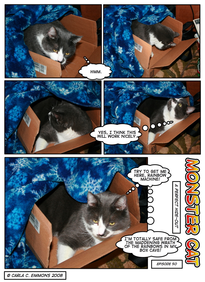 hiding from rainbows!