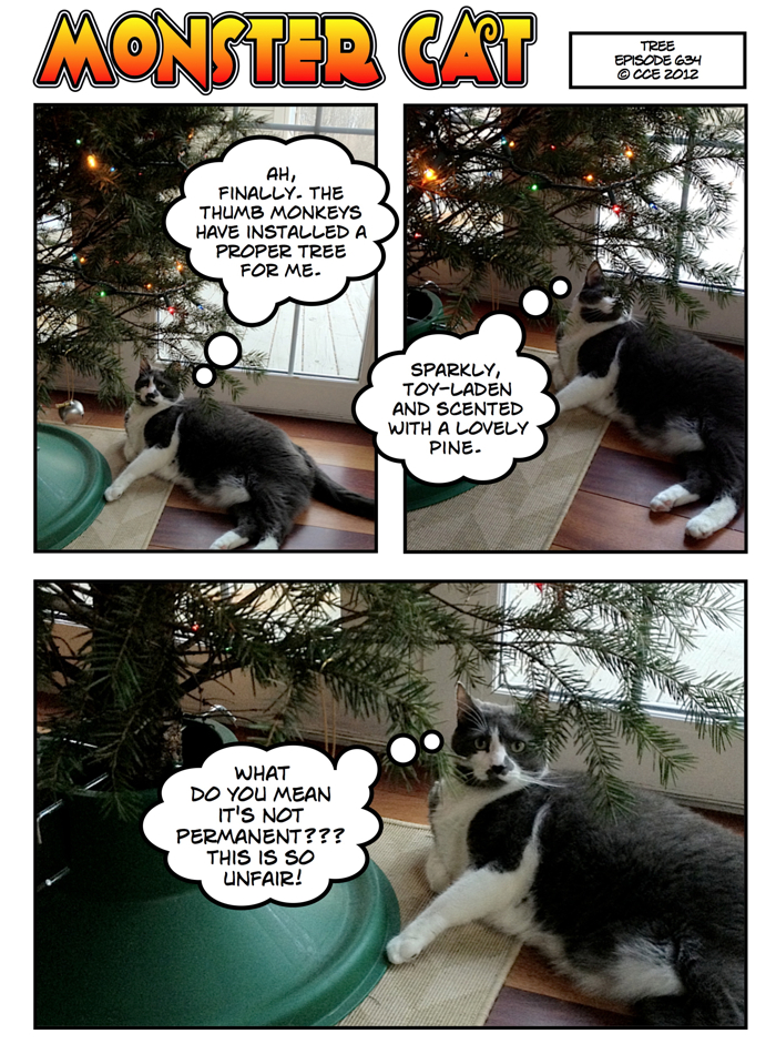 Despite what I suspected, it turned out to be Mr. Paw who was pulling the bells and other ornaments off the tree.