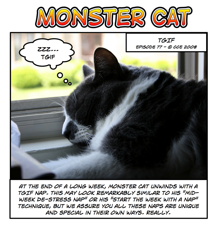 tgif ... that's just a snort I think... like the cat knows what day it is... 